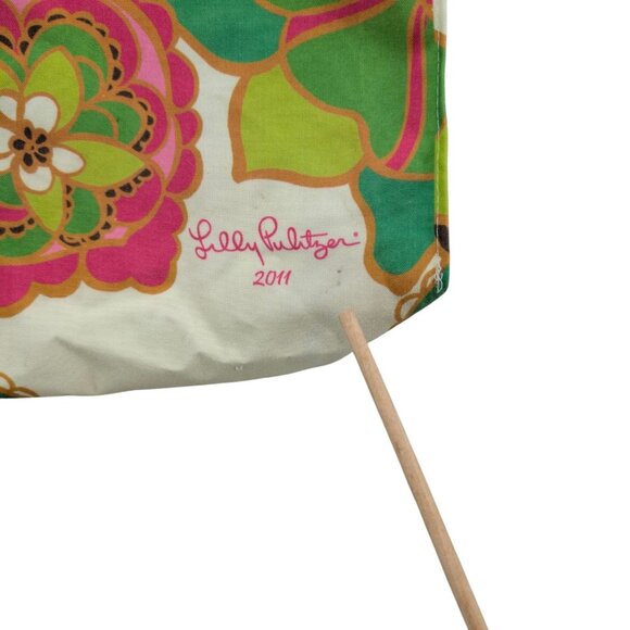 Lilly Pulitzer 2011 Fashions Night Out Tote Bag Multicolor Floral Canvas 11x14 - Picture 11 of 11